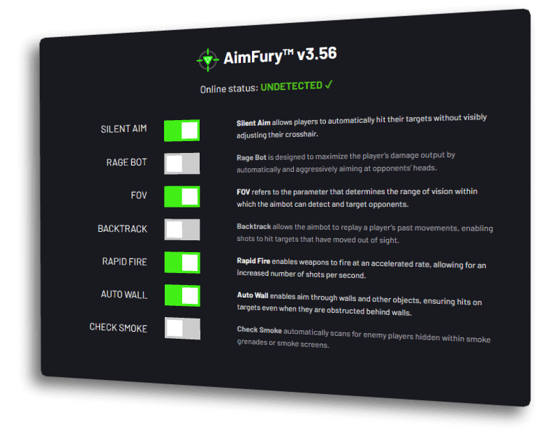 AimFury aimbot showcase on PC